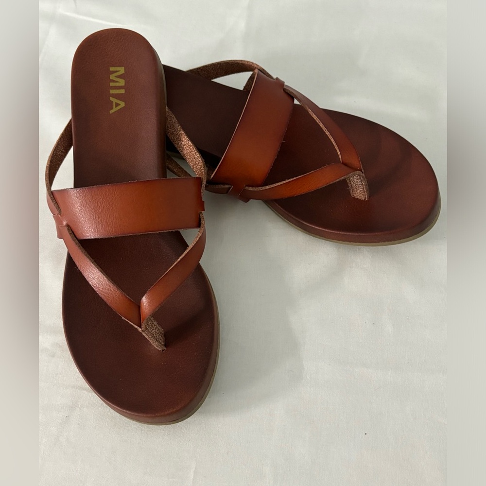 Mia cognac leather sandals